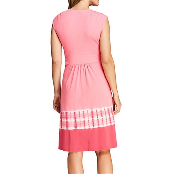 NWT Lands’ End Cap Sleeve Surplice Wrap Knee Length Fit&Flare Dress/Petite Small - Picture 3 of 7